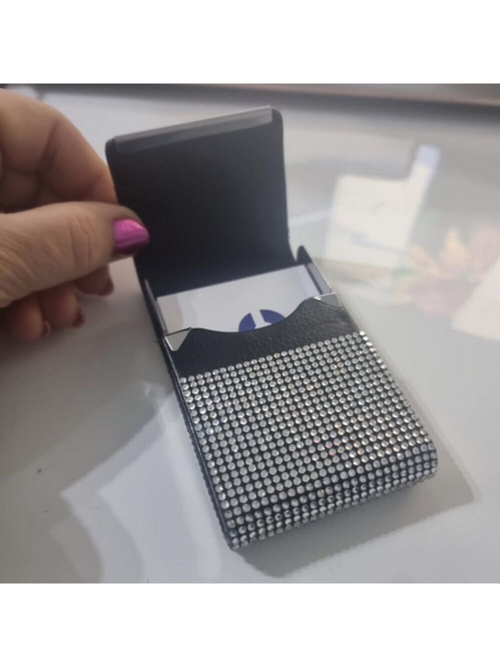 Bling Rhinestone Business Card Holder - Picture 5 of 6